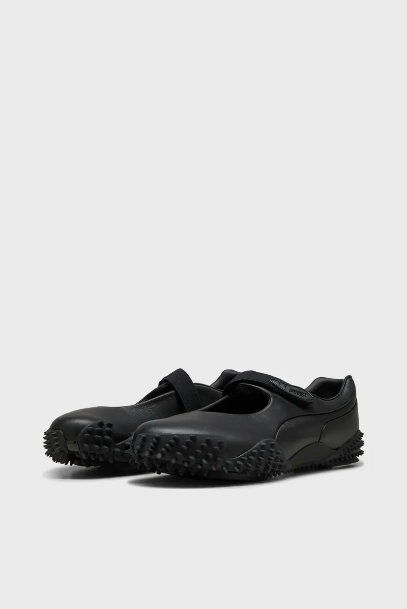 Женские черные кожаные балетки Mostro Fey Leather Shoes Unisex 3