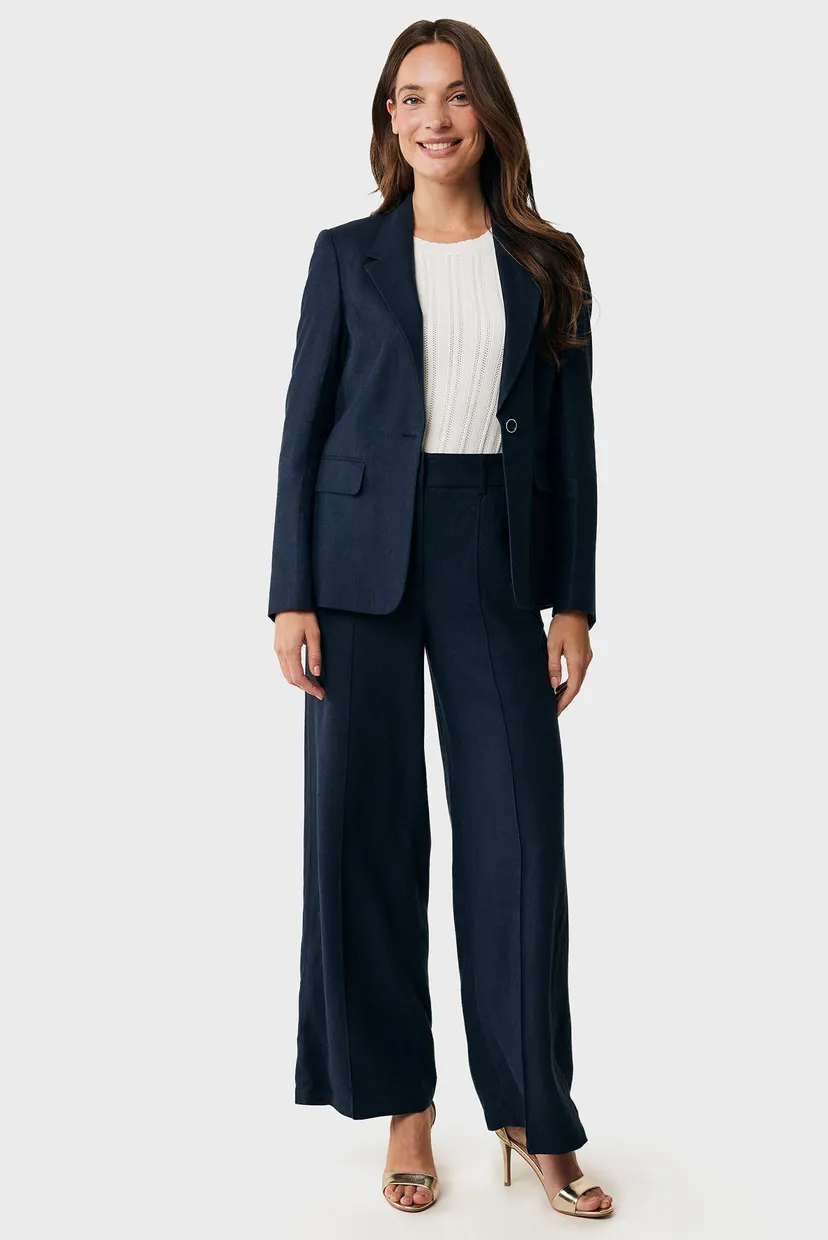 Женский темно-синий льняной жакет Linen blazer Mexx MF006000451W