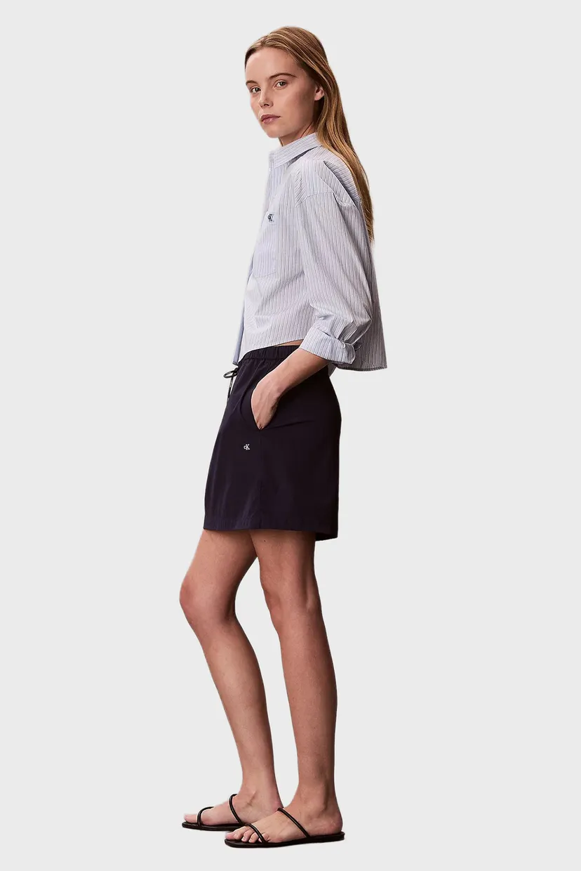 Женская голубая рубашка в полоску YARNDYE CROPPED 3