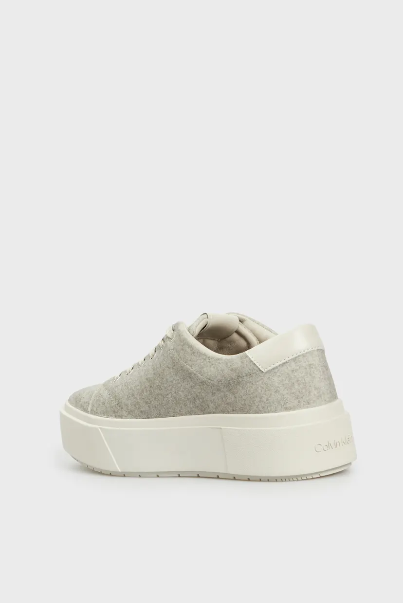 Жіночі бежеві снікерси FLATFORM CUP LACE UP W/ML FELT 5