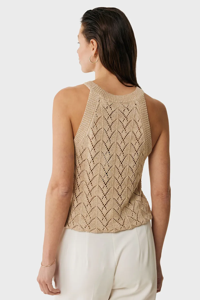 Женский бежевый топ Sleeveless knit top 3