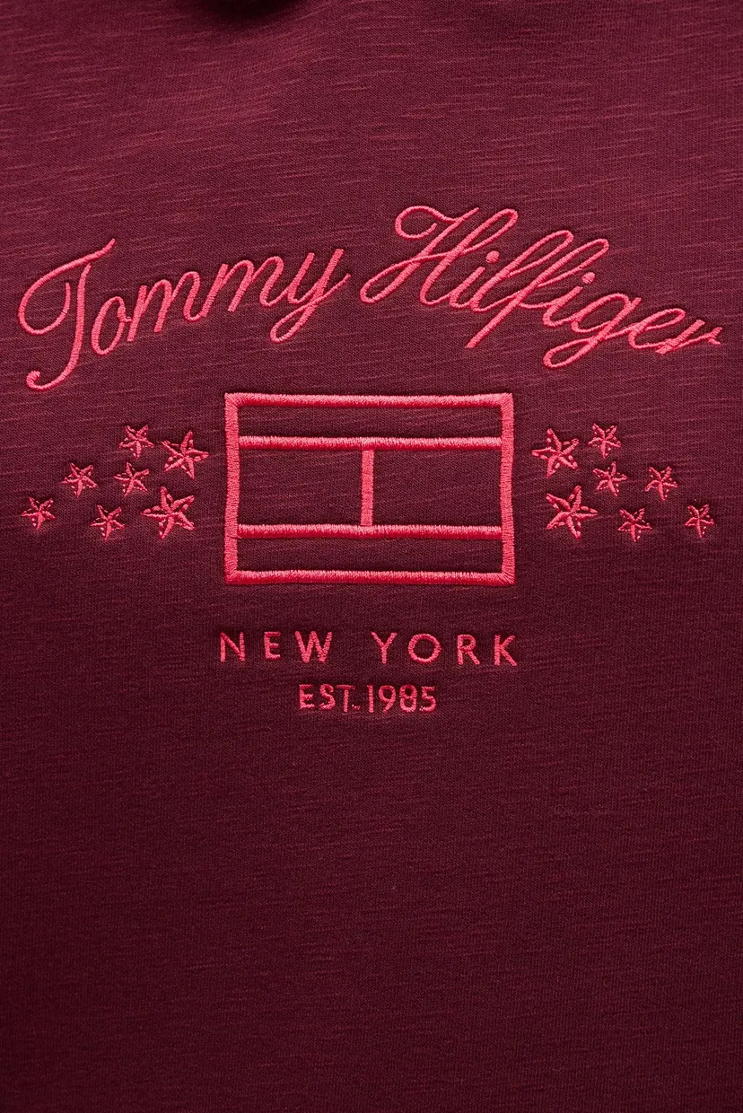 Дитяче бордове худі TH FLAG SLUB FLEECE HOODIE 4