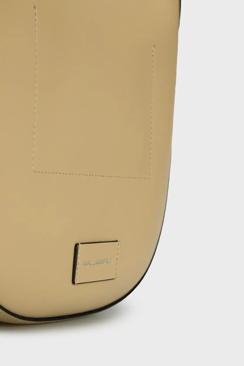 Жіноча бежева шкіряна сумка k circle moon shb perforated 5