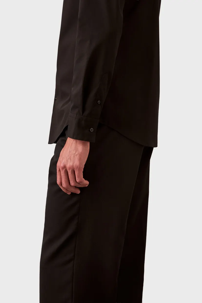 Чоловіча чорна сорочка LS SOLID SUPIMA STRETCH 5