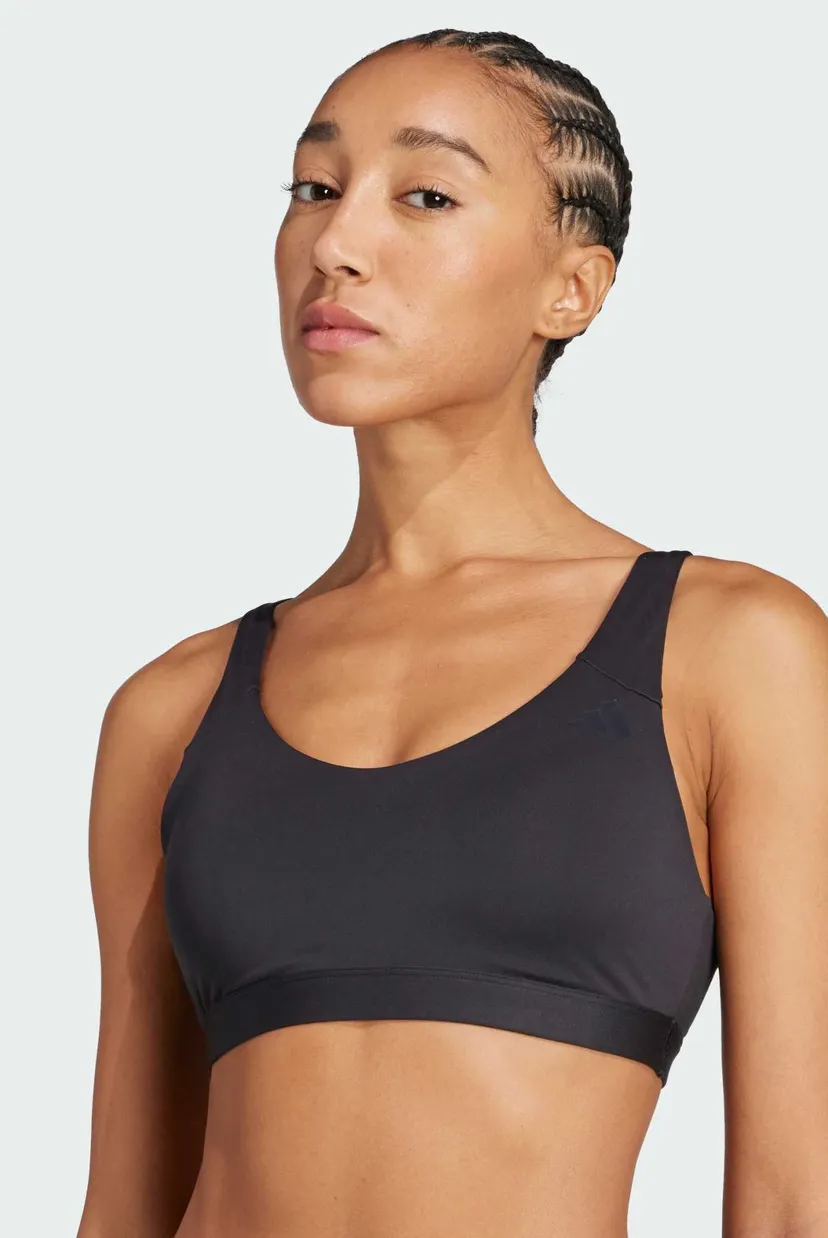 Женский черный топ adidas All Me Essentials Medium Support 4