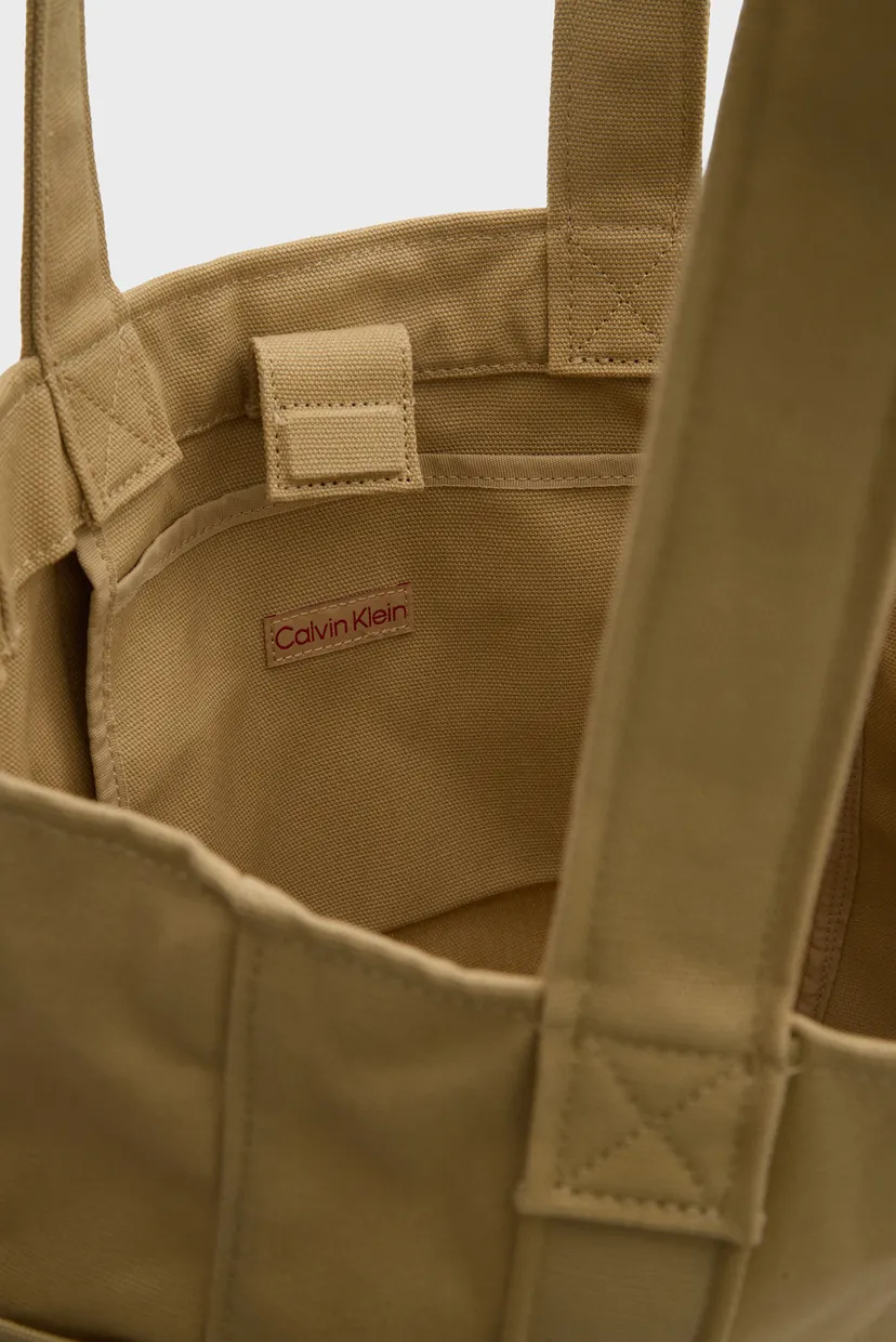 Женская бежевая сумка WEBBING STRAP CANVAS TOTE 5