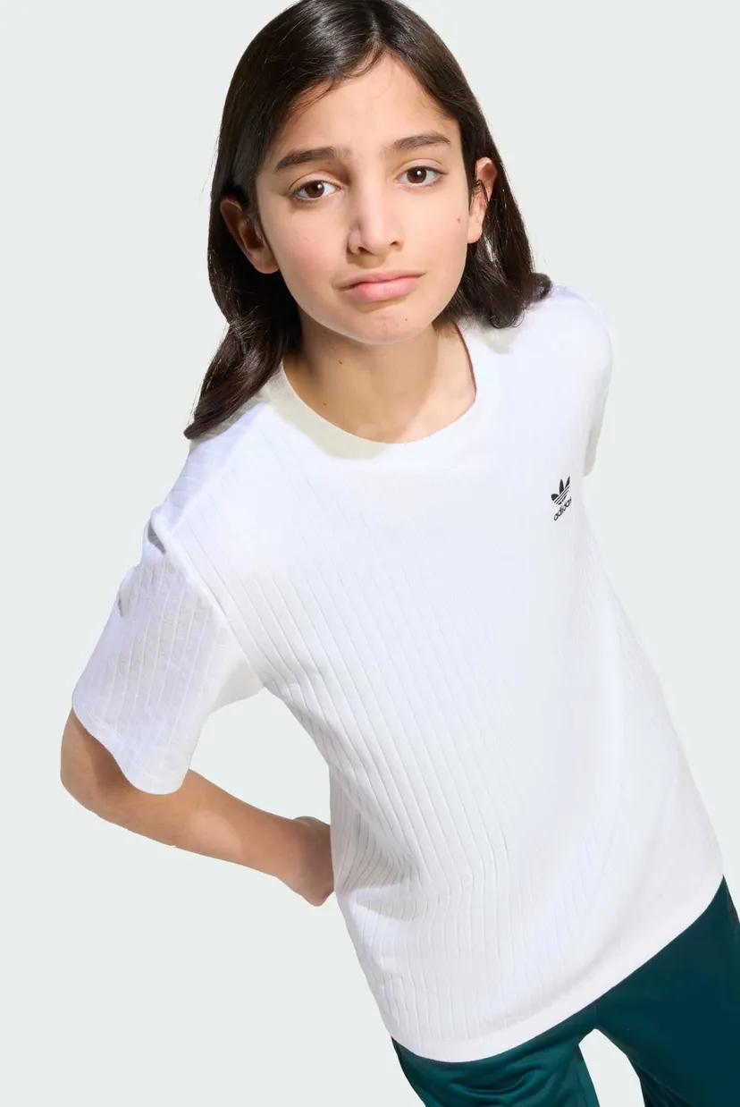 Дитяча біла футболка Wide Rib Kids 4