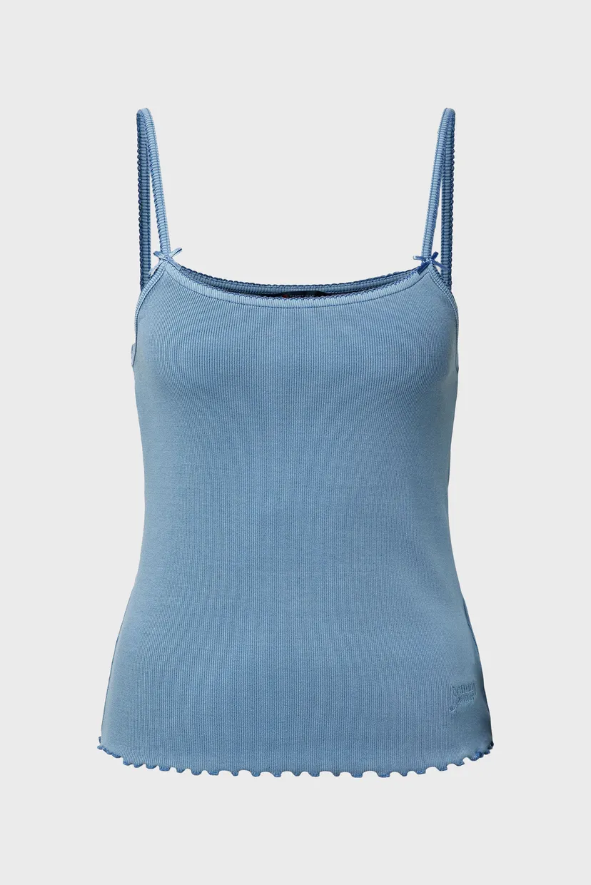 Жіночий синій топ TJW SLIM GMD RIB STRAP TOP 6