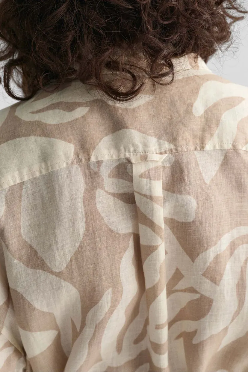 Жіноча бежева лляна сукня з візерунком REL PALM PRINT LINEN 7