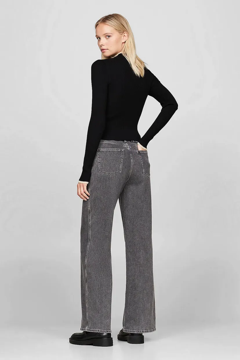 Женский черный кардиган TJW METALLIC TIP ZIP 3