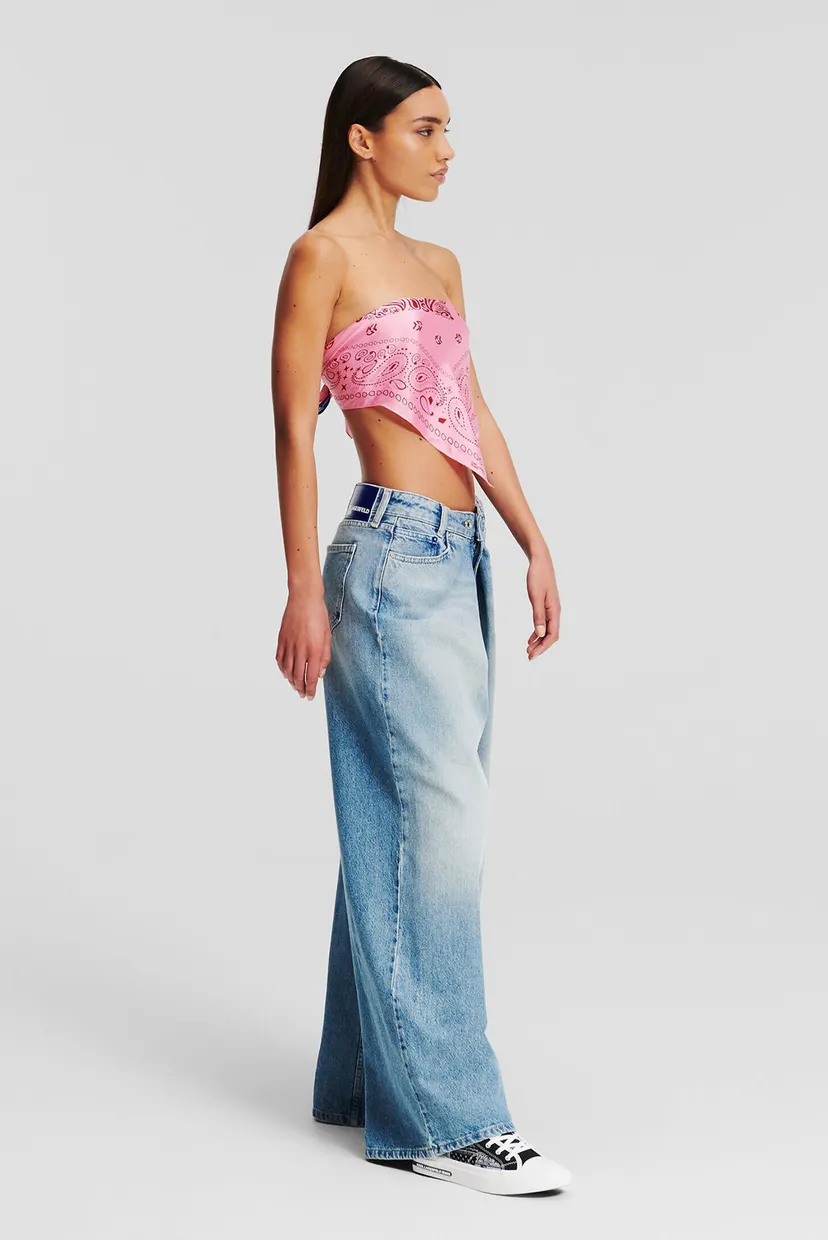 Женские голубые джинсы KLJ MR RELAXED PLEATED DENIM 4