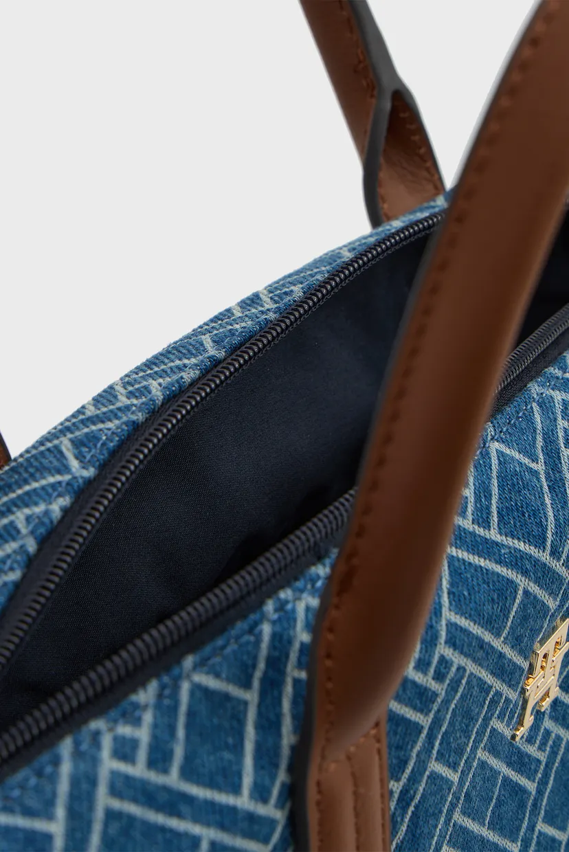 Женская синяя джинсовая сумка с узором POPETTE MINI TOTE 6