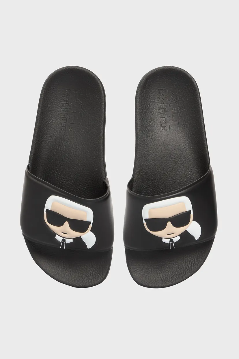 Жіночі чорні слайдери K_LAGERFELD 4