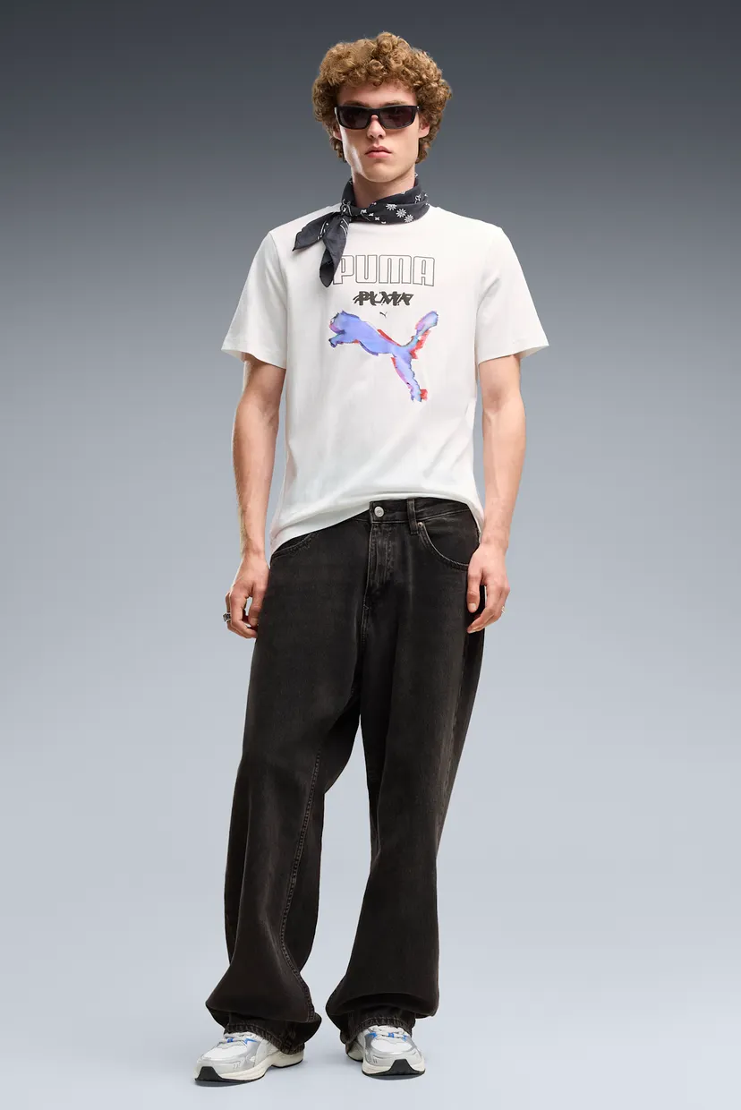 Мужская белая футболка Graphics Cyber PUMA Tee Men 3