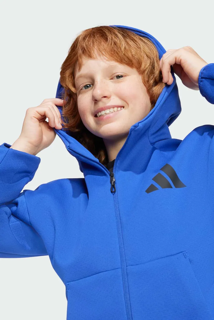 Детское синее худи adidas Z.N.E. Full-Zip Kids 5