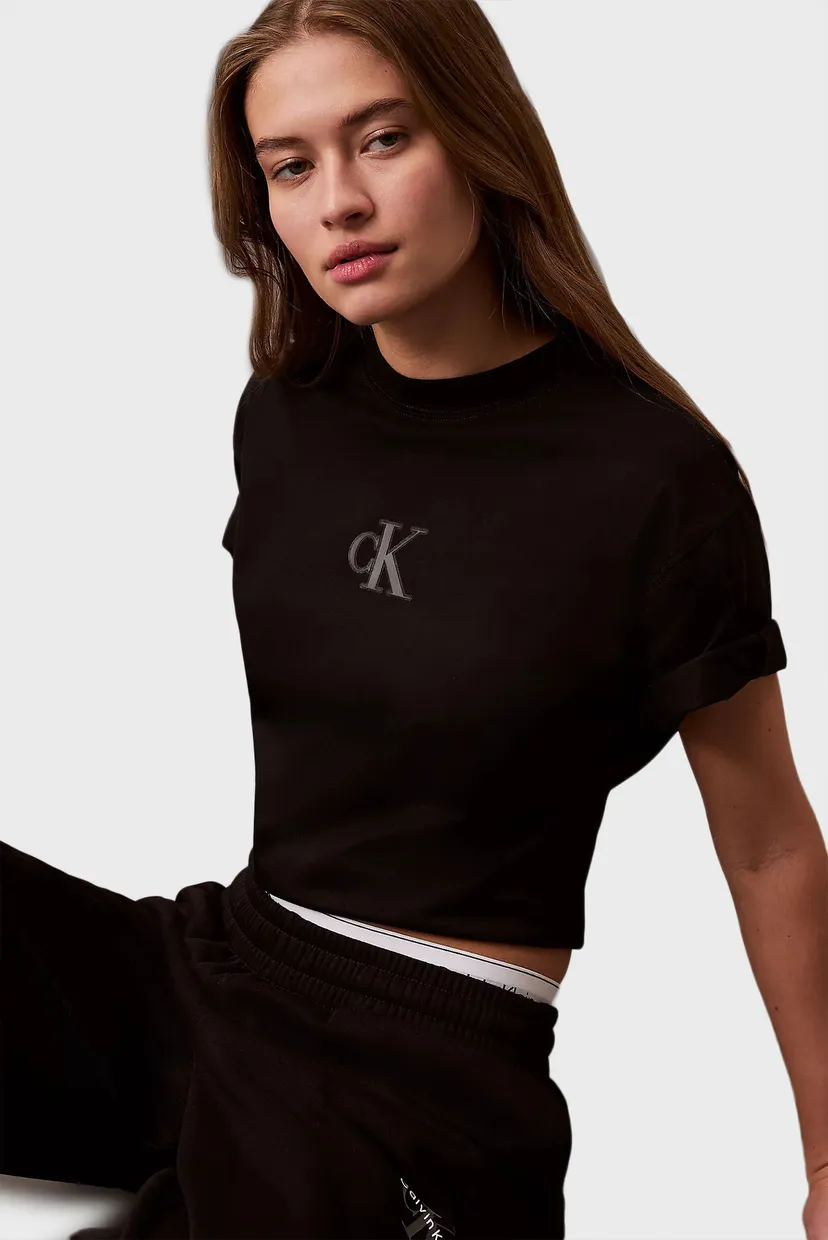 Жіноча чорна футболка SS CROPPED TEE 4