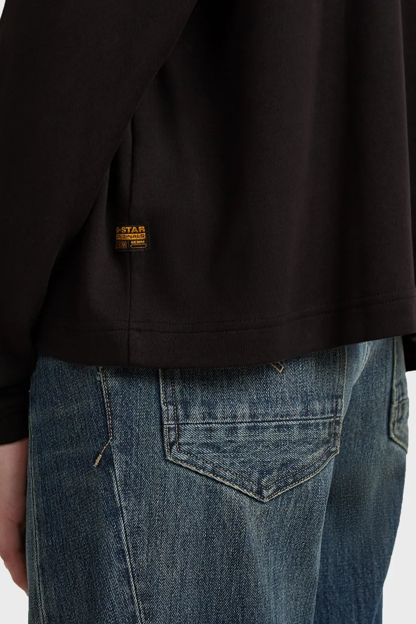 Жіночий чорний лонгслів A line oversized 4