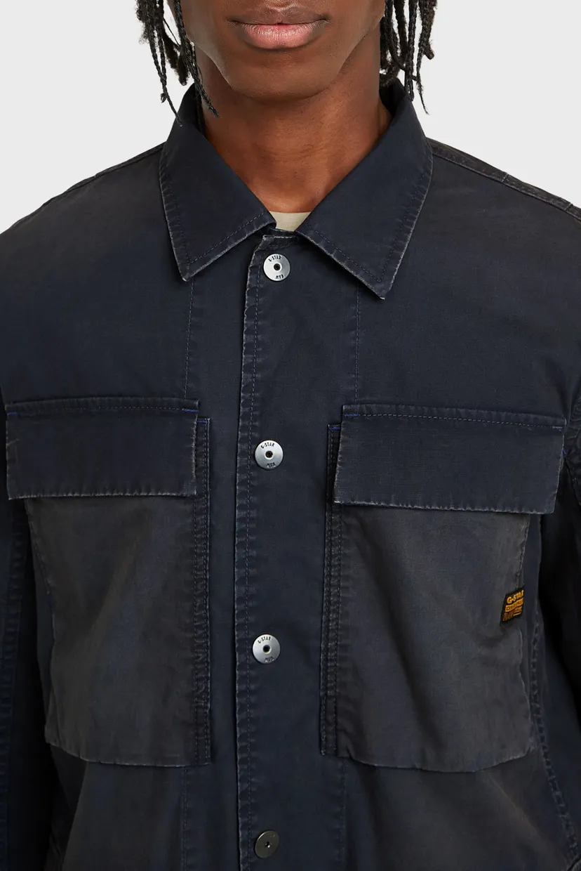 Чоловіча темно-синя джинсова сорочка overshirt 4