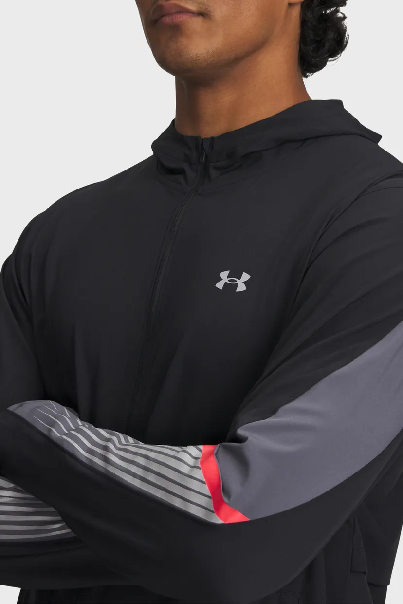 Мужская чорная ветровка UA Velociti Storm Hooded Jkt 3