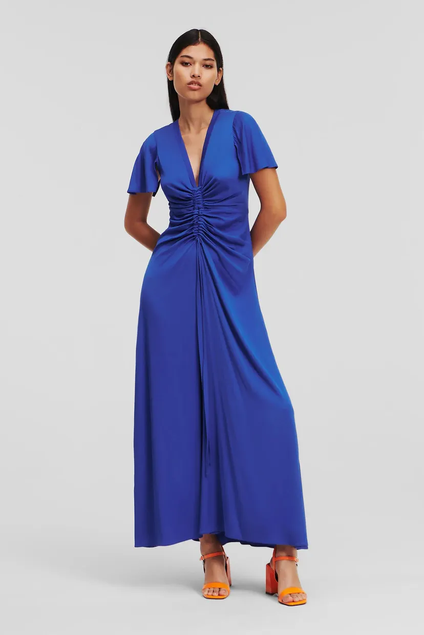 Жіноча синя сукня ROUCHED MAXI DRESS 3