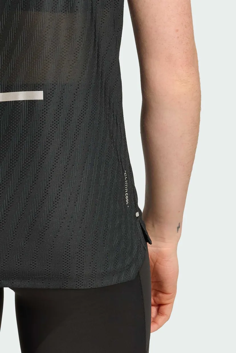 Жіноча чорна футболка у смужку Adi365 Running CLIMACOOL+ 5