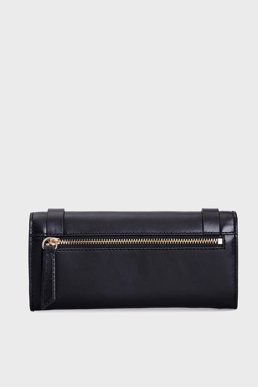 Жіночий чорний шкіряний гаманець TH HERITAGE LEATHER LRG FLAP 3
