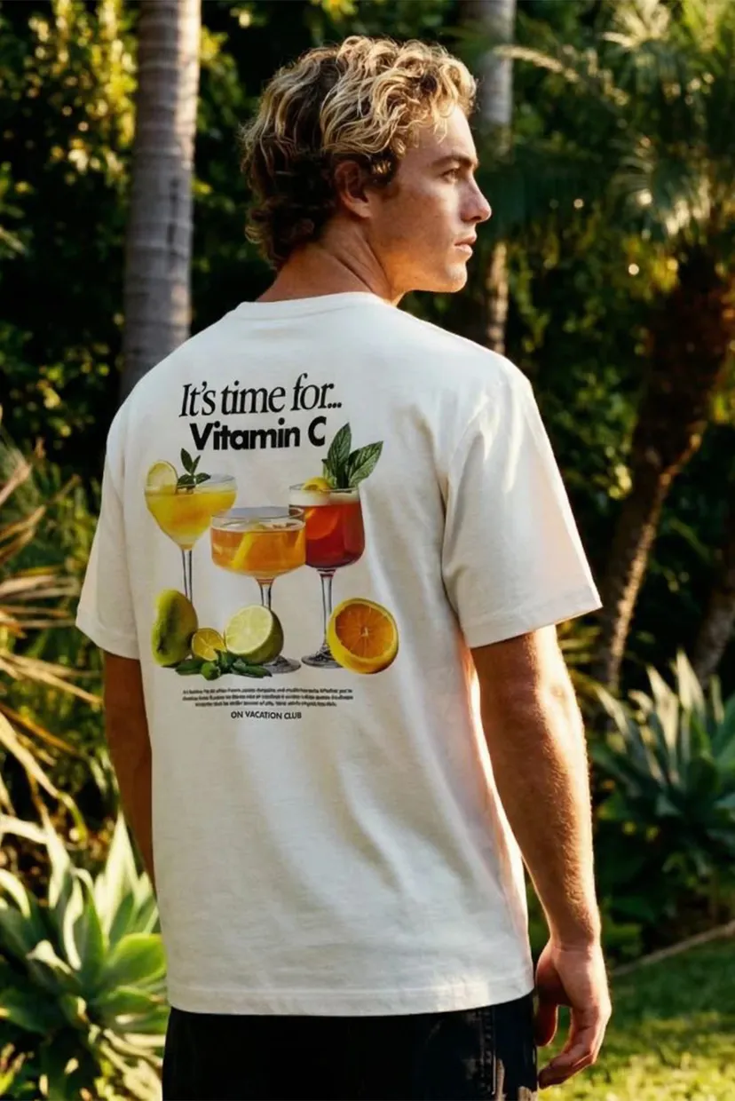 Бежевая футболка Vitamin C (унисекс) 3