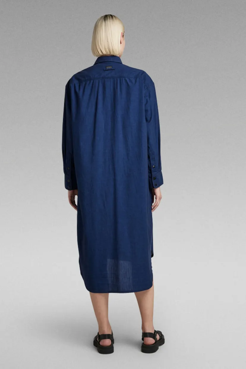 Женское темно-синее платье Long Western Shirt Dress EV 3