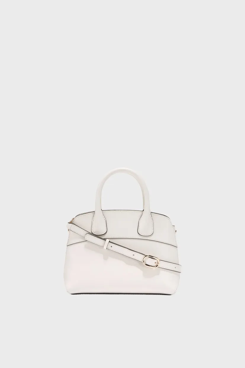 Жіноча біла шкіряна сумка Lady Small Satchel 3