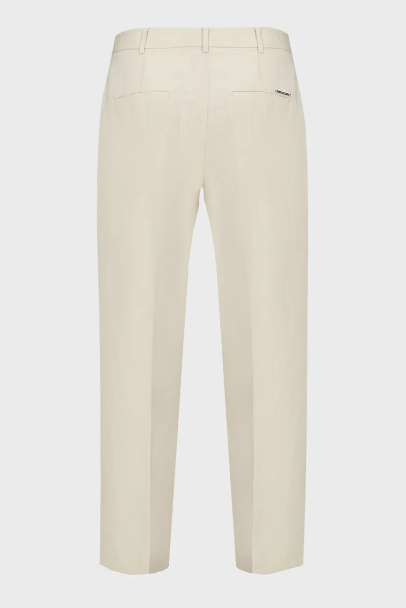 Жіночі бежеві брюки LINEN BLEND SLIM STRAIGHT 6