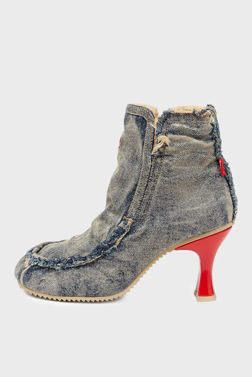 Жіночі сині джинсові ботильйони WOODSTOCK D-WOODSTOCK HEEL AB BOOTS 5