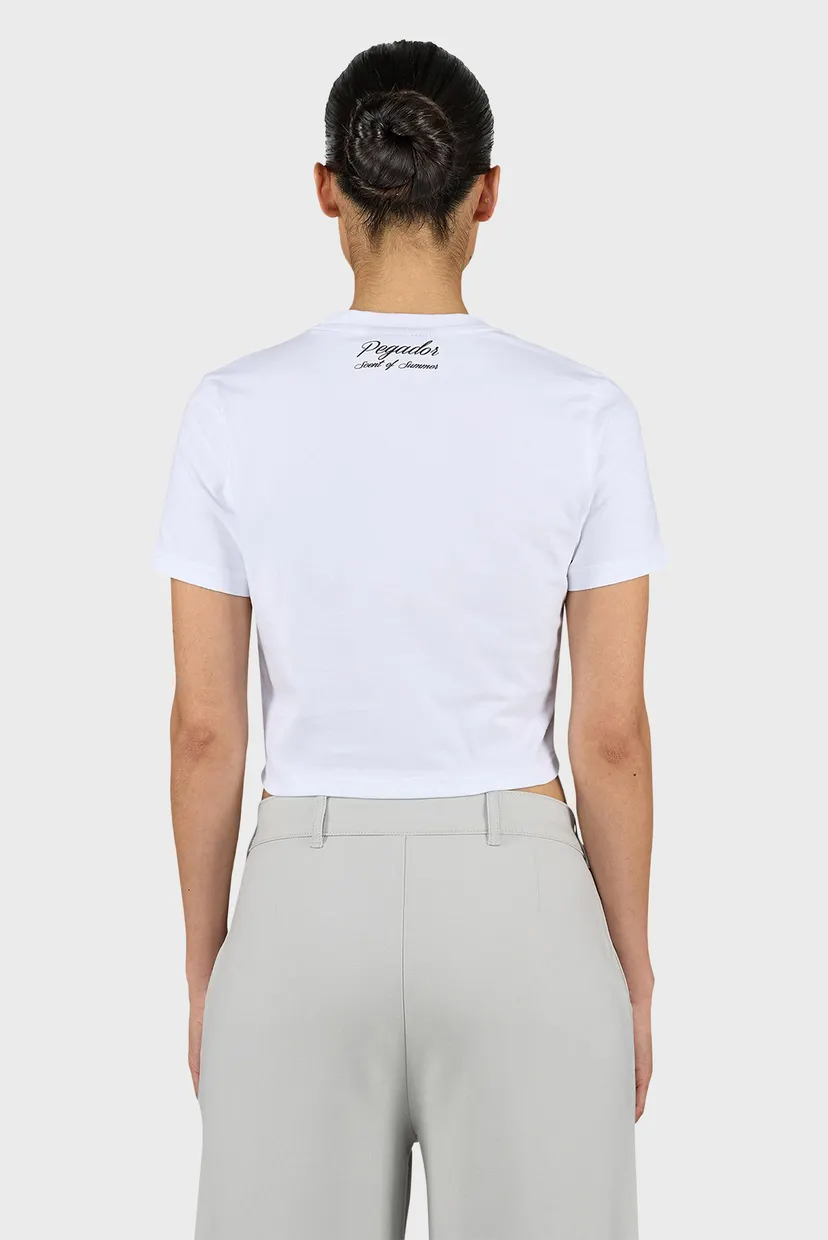 Женская белая футболка Tinca Cropped Baby Tee 4