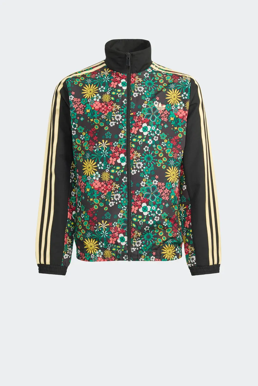 Детская черная спортивная кофта с узором adidas Originals x Liberty London 5