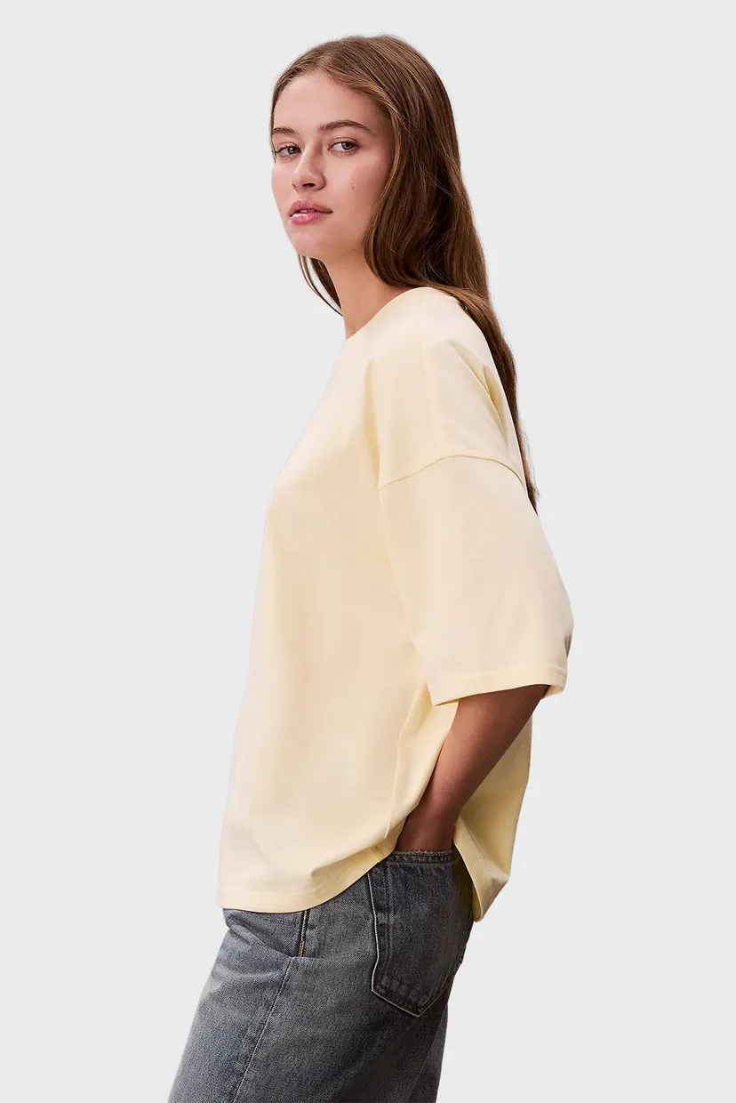 Женская желтая футболка OVERSIZED 3