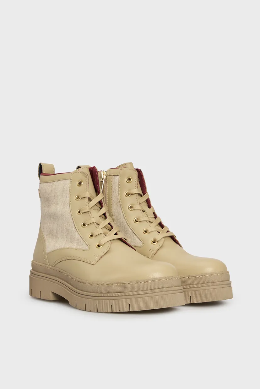 Женские бежевые ботинки NAUTICAL MELTON LEATHER LACE-UP 3