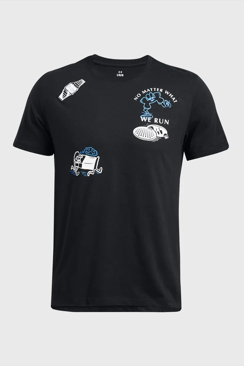 Чоловіча чорна футболка UA WE RUN SHORTSLEEVE 3