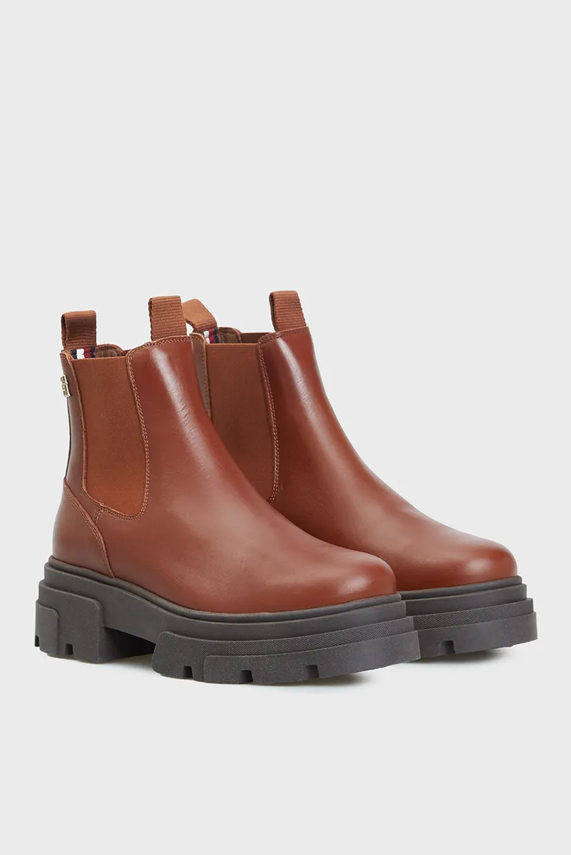 Жіночі коричневі челсі COMBAT LEATHER LOW CHELSEA 3
