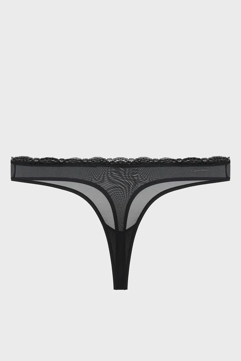 Женские черные трусики THONG 7