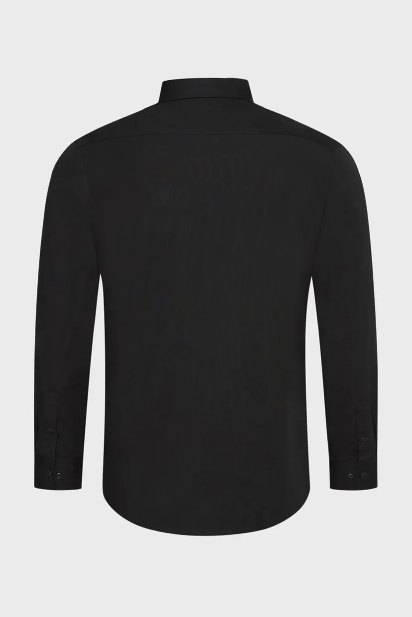 Мужская черная рубашка SOLID STRETCH SLIM 6