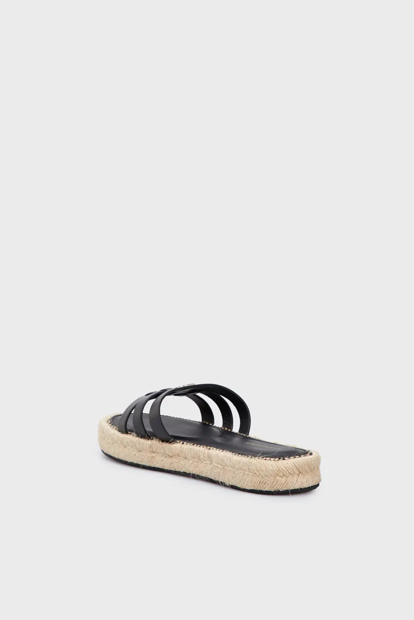 Женские черные кожаные слайдеры AUTHENTIC FLAT LTHR ESPADRILLE 5