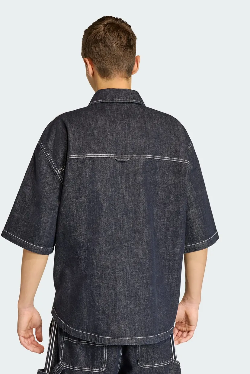 Мужская темно-синяя джинсовая рубашка DENIM BUTTON UP 3