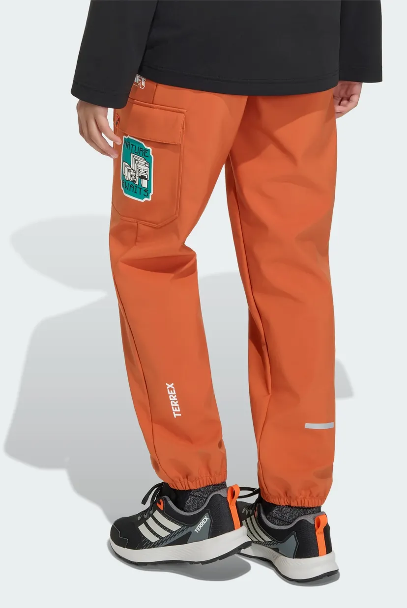 Дитячі помаранчеві спортивні штани Adidas Minecraft Terrex CLIMAWARM Softshell 4