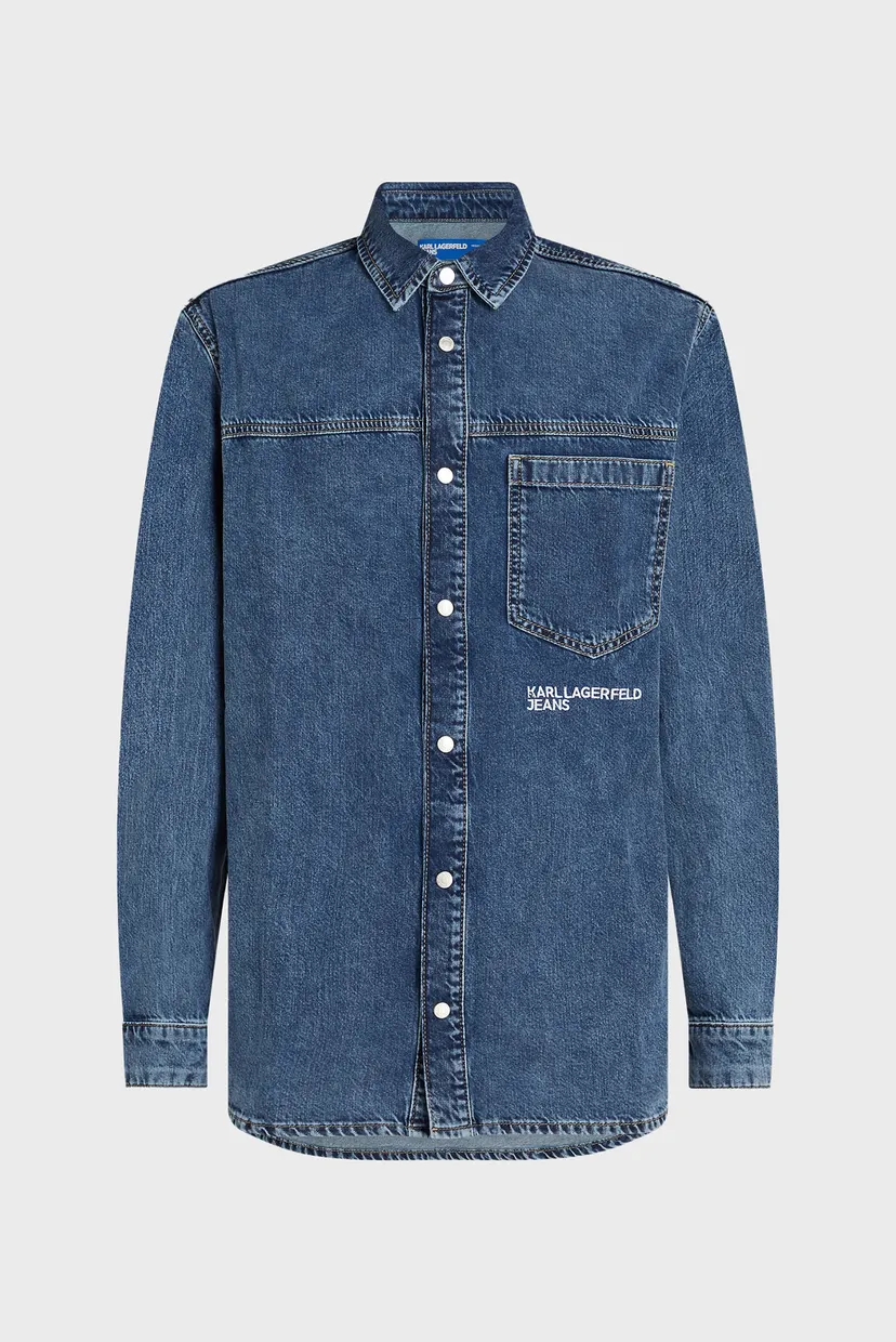 Мужская синяя джинсовая рубашка klj regular denim shirt 5