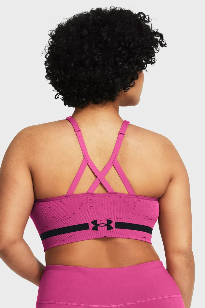 Женский розовый топ UA Seamless Low Long Htr Bra 4