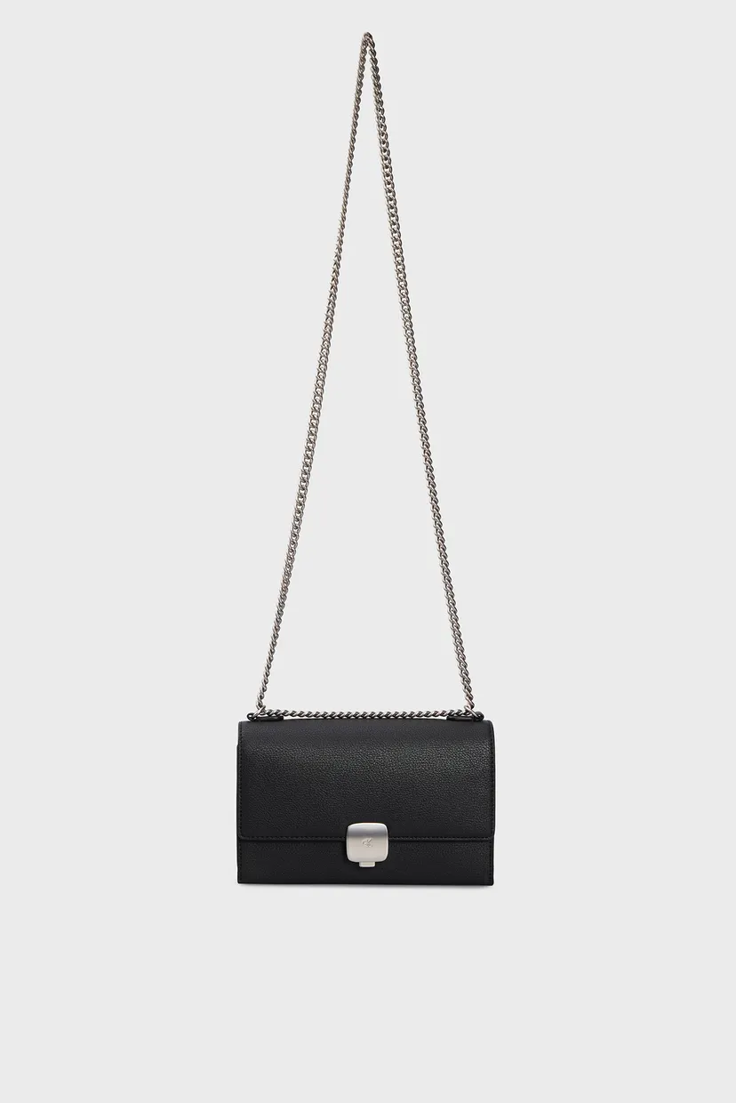 Жіноча чорна сумка FORGED CHAIN FLAP BAG21 6