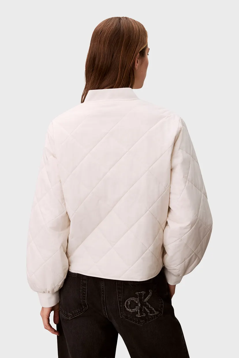 Жіночий білий бомбер LIGHTWEIGHT QUILTED BOMBER JACKE 4