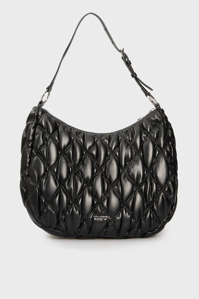 Женская черная сумка SIGNATURE KUILT HOBO 4