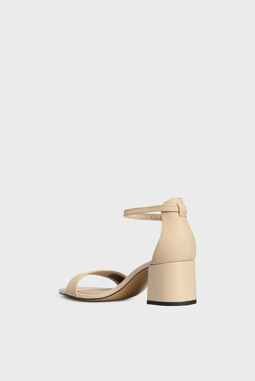 Жіночі бежеві шкіряні босоніжки LEATHER ANKLE STRAP HEEL 5