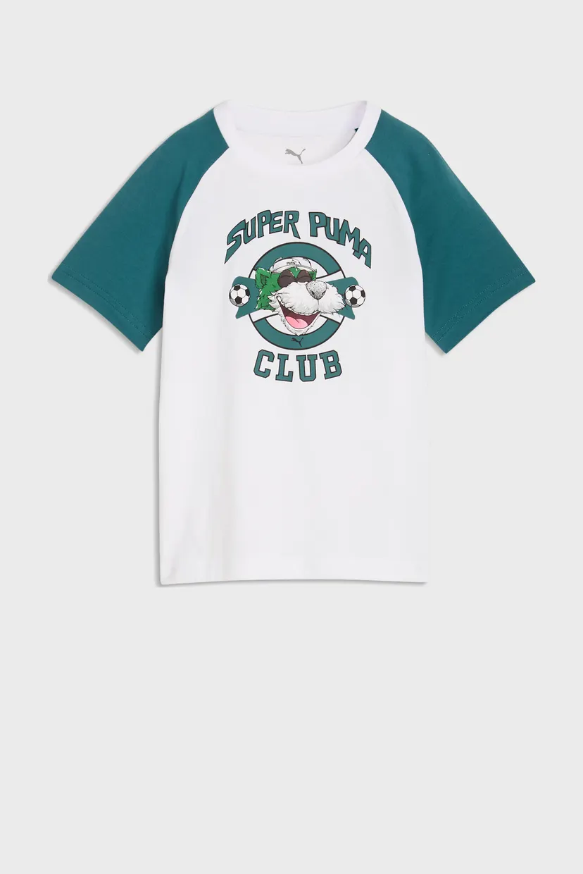 Дитяча біла футболка Super PUMA Graphic Tee Kids 4