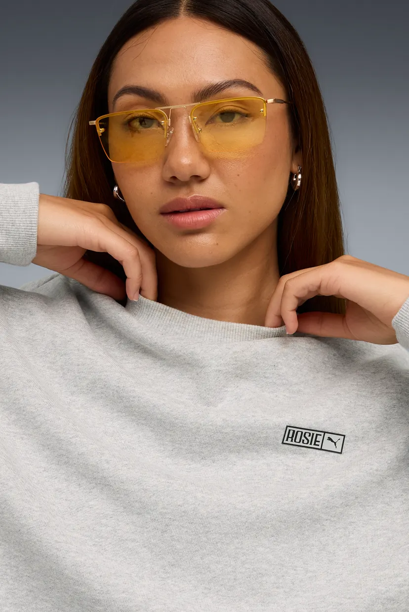 Женский серый свитшот PUMA x ROSÉ Oversized Crew Women 4